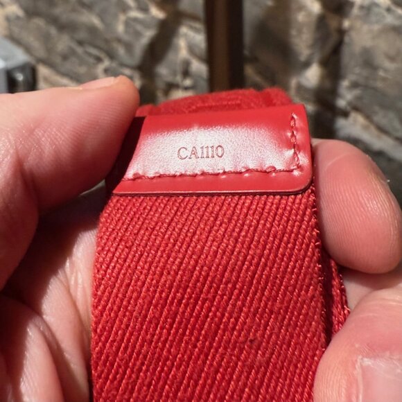 Louis Vuitton Bengal Inventeur Red Nylon Logo Belt. - Picture 6 of 7